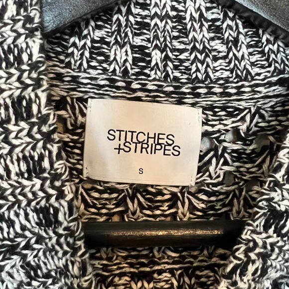 Stitches+Stripes Cropped Black White Sleeveless Sweater Size Small Worn Once - Picture 3 of 4